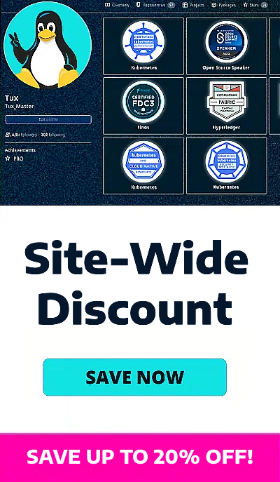 Linux site wide discount banner